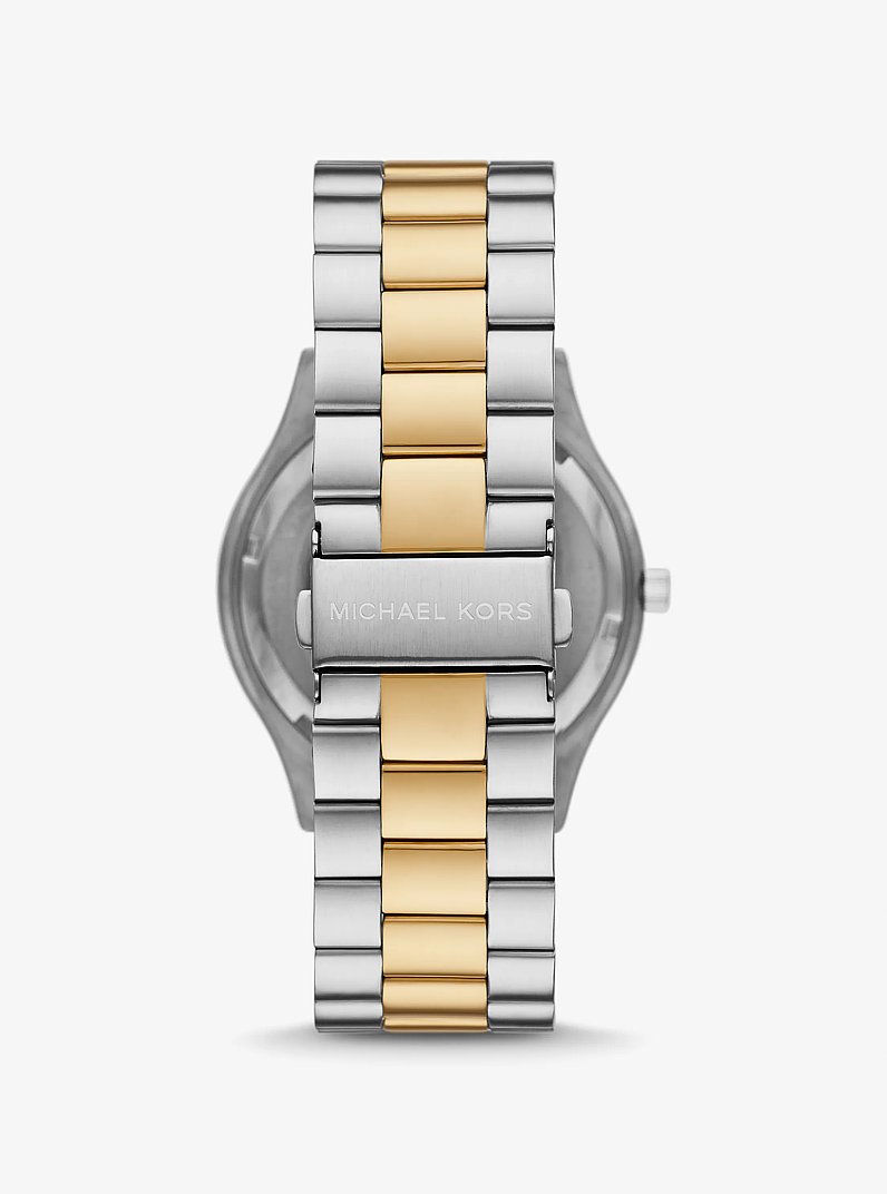 Reloj Runway fino oversize en dos tonos in BITONO | Michael Kors