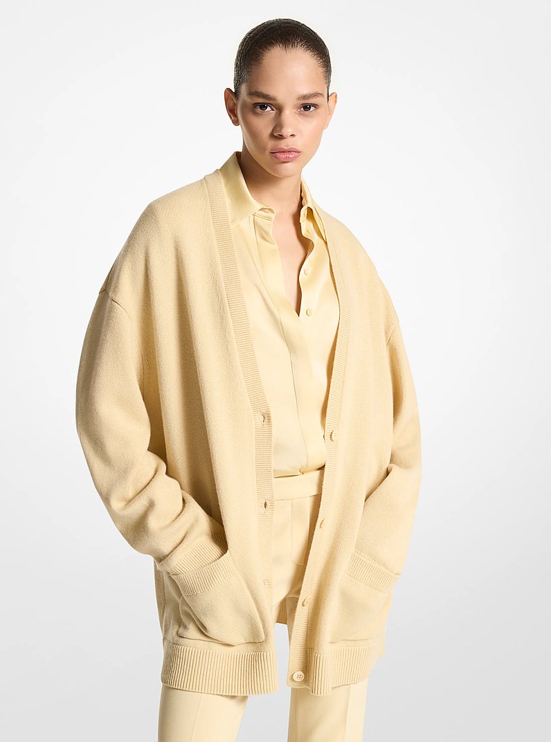 Cardigan surdimensionn&eacute; en cachemire in PARCHEMIN | Michael Kors