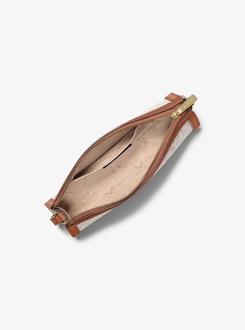 Borsa a tracolla Jet Set media con logo in VANIGLIA/CUOIO | Michael Kors
