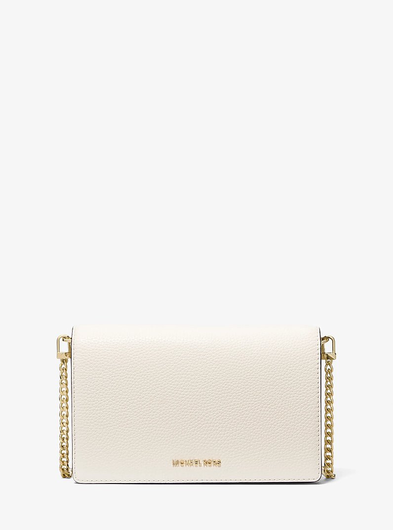 Jet Set Medium Pebbled Leather Crossbody Bag in LT CREAM | Michael Kors