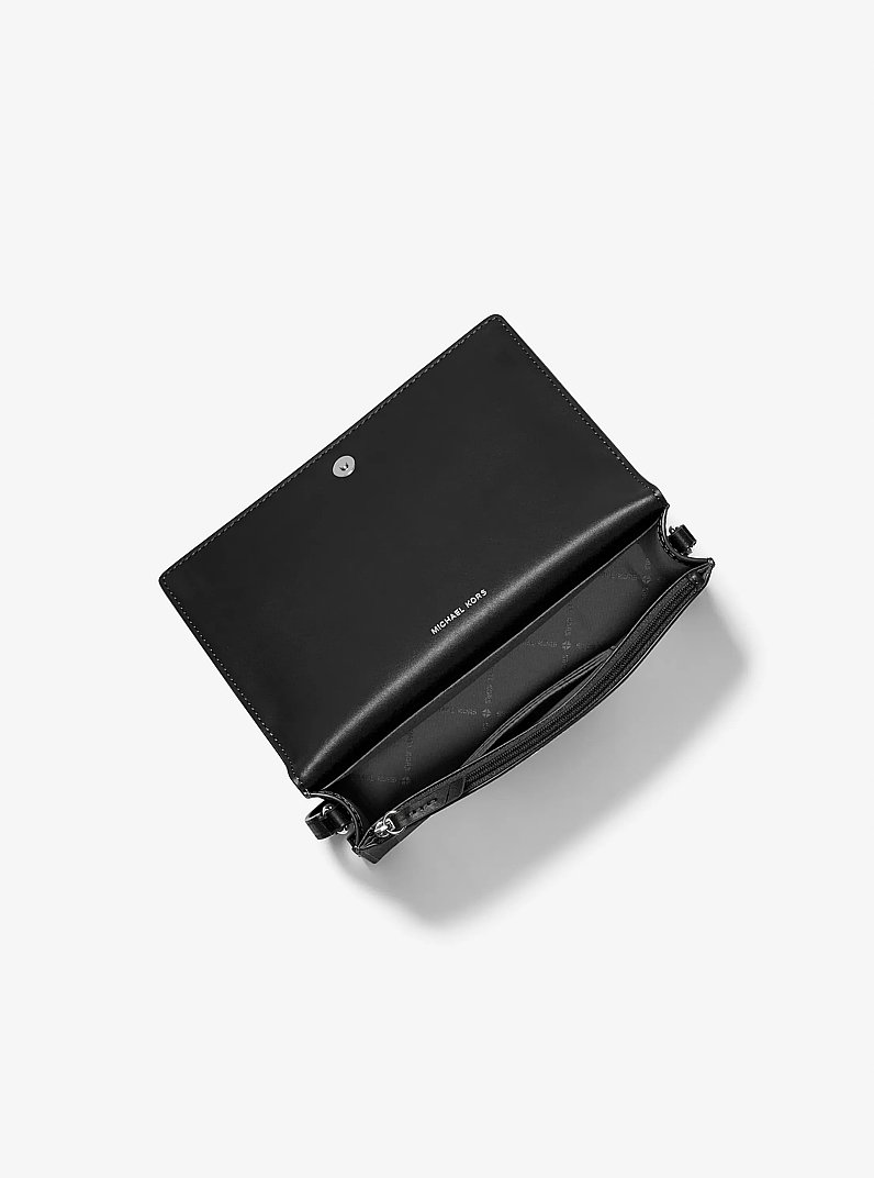 Bandolera Marlowe mediana de piel granulada in NEGRO | Michael Kors