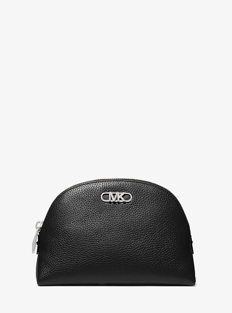 Empire Large Pebbled Leather Travel Pouch in BLACK | Michael Kors