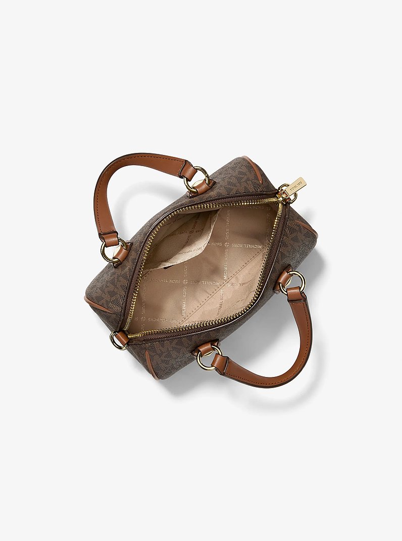 Grayson Small Signature Logo Duffel Crossbody Bag in BROWN | Michael Kors