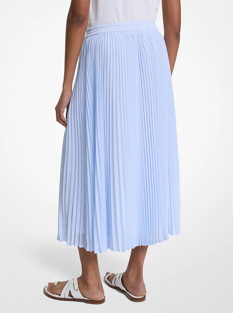 Pleated Georgette Midi Skirt in SHOREBLUE | Michael Kors
