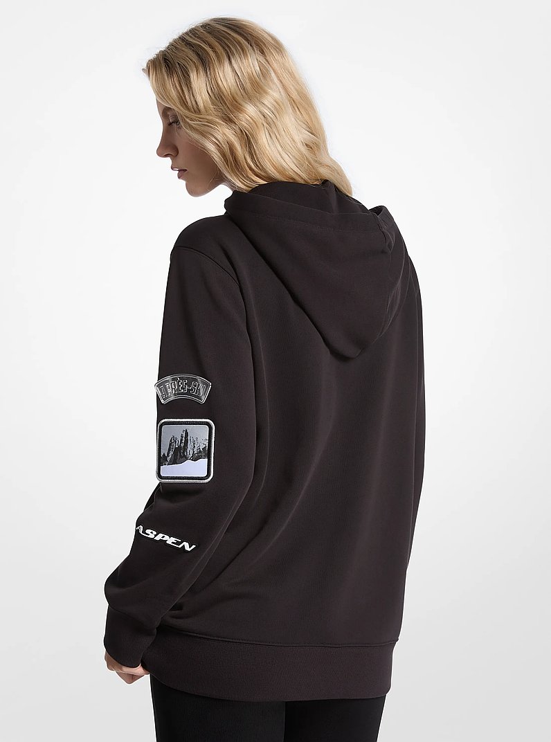 Embellished Cotton Terry Zip-Up Hoodie