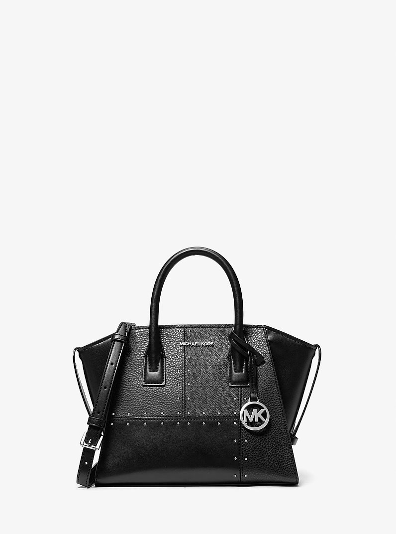 Petit sac &agrave; main Avril clout&eacute; &agrave; motif patchwork et &agrave; logo Signature in NOIR | Michael Kors