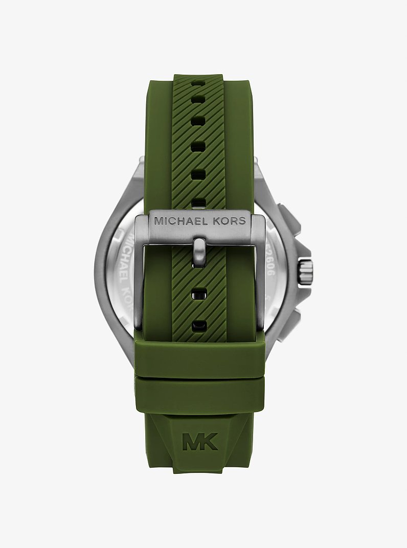 Oversized Lennox Gunmetal-Tone and Silicone Watch in GUNMETAL | Michael Kors