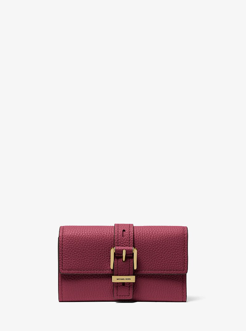 Nolita Medium Pebbled Leather Tri-Fold Wallet in MULBERRY | Michael Kors