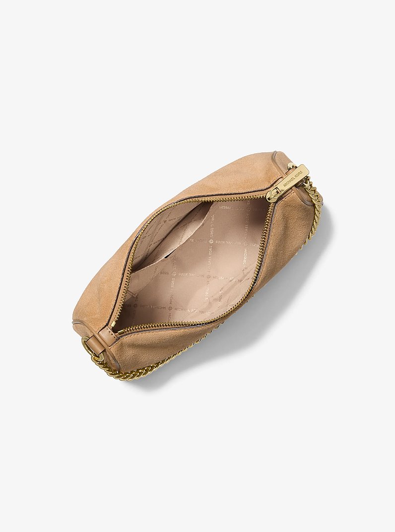 Carmela Medium Suede Convertible Crossbody Bag in CAMEL | Michael Kors