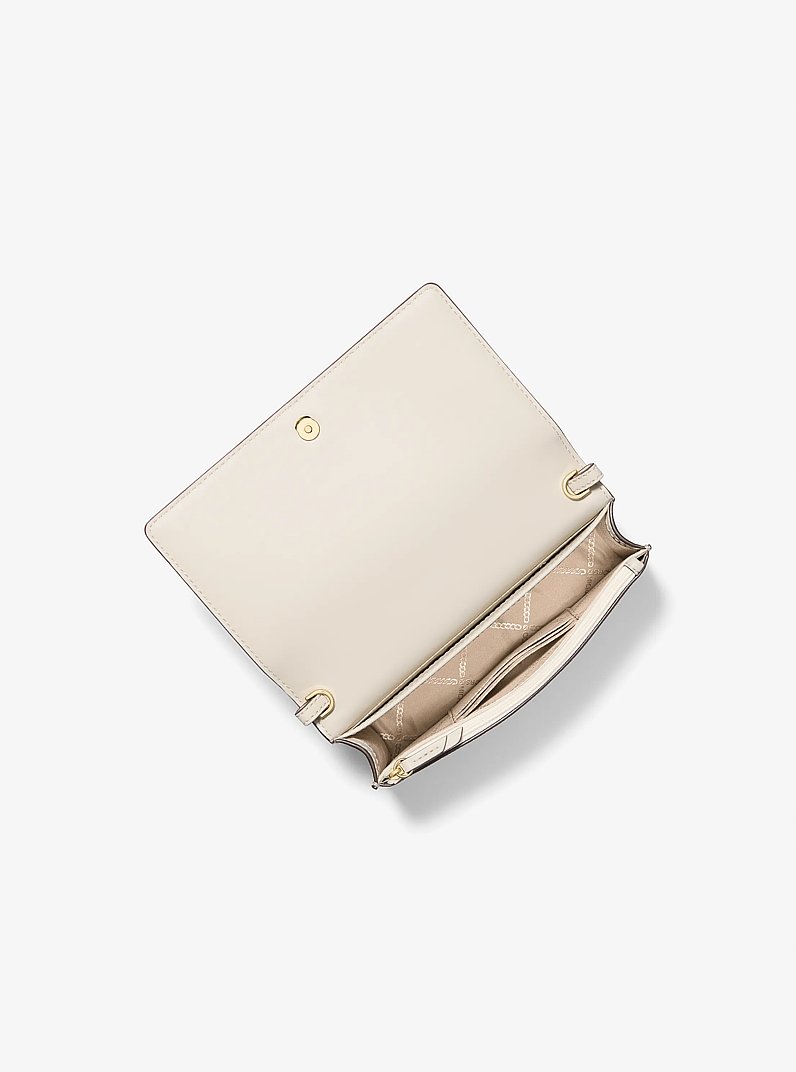 Jet Set Medium Pebbled Leather Crossbody Bag in LT CREAM | Michael Kors