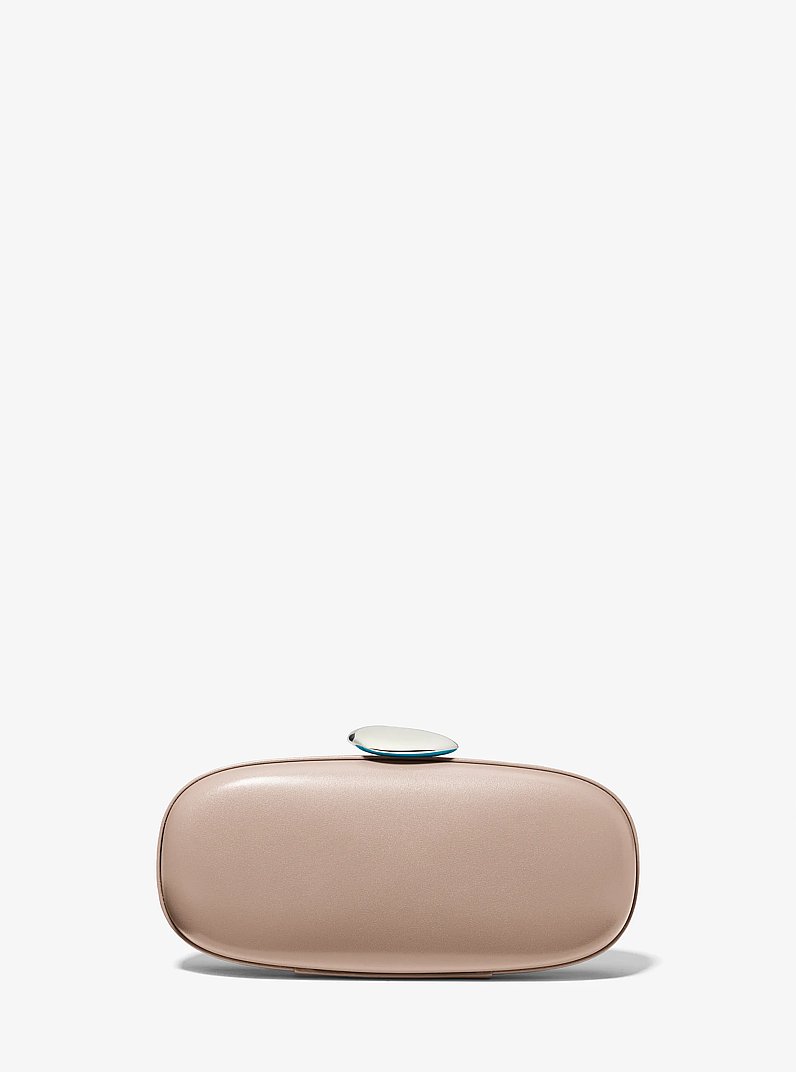 Tina Small Leather Minaudi&egrave;re in TAUPE | Michael Kors
