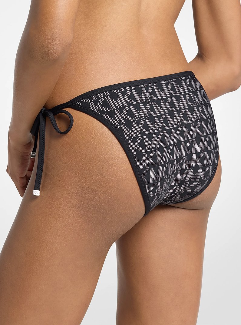 Wendbare Bikinihose mit Logomuster in SCHWARZ | Michael Kors
