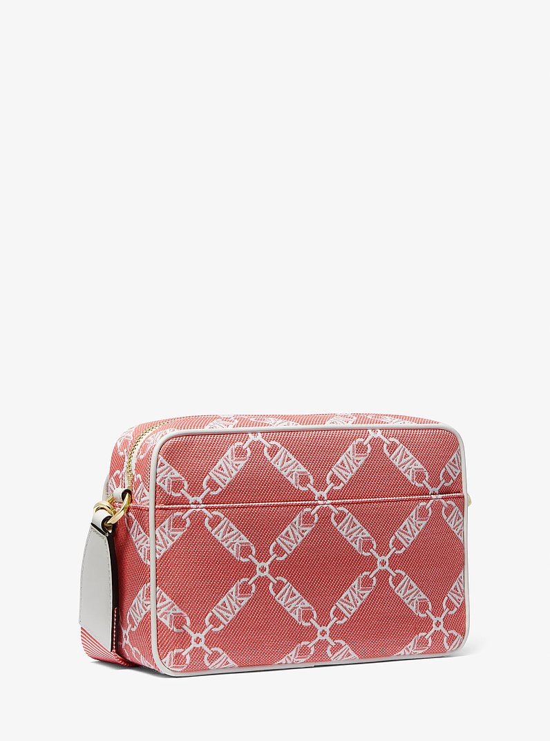 Parker Medium Empire Logo Jacquard Crossbody Bag in SPICED CORAL | Michael Kors
