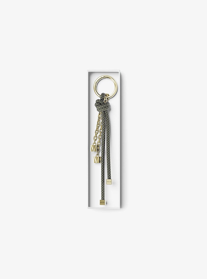 Gold-Tone and Speckled Cord Bag Charm in IVY | Michael Kors