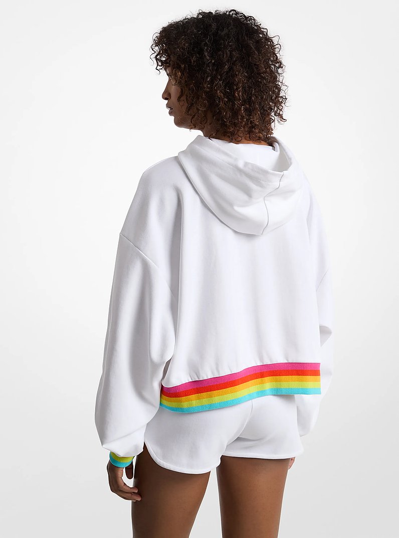 Sudadera con capucha de mezcla de algod&oacute;n con el logotipo de PRIDE in BLANCO | Michael Kors