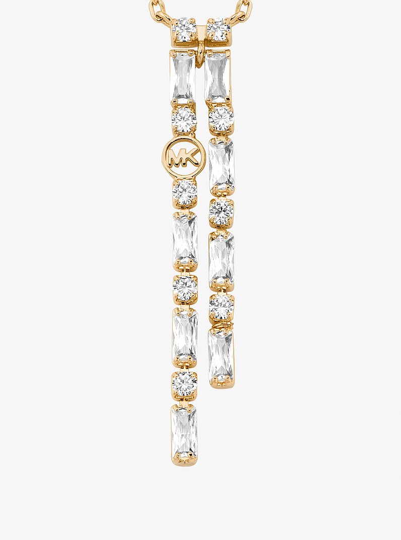 Pav&eacute; Baguette Drop Necklace in GOLD | Michael Kors