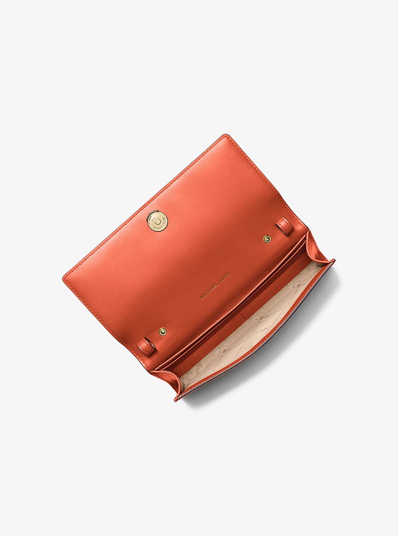 Carson Large Pebbled Leather Convertible Crossbody Bag in RED CLAY | Michael Kors