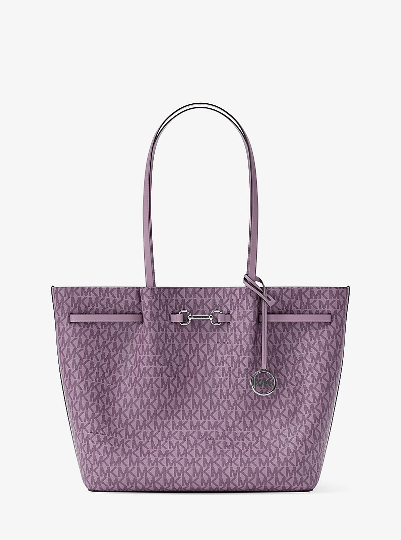 Carson Large Signature Logo Tote Bag in LT QUARTZ | Michael Kors