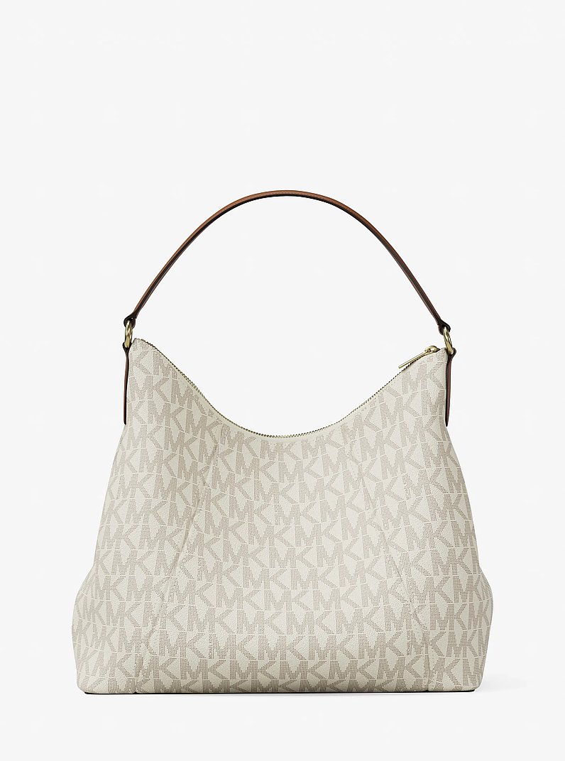 Sienna Large Signature Logo Convertible Shoulder Bag in VANILLA/LUGGAGE | Michael Kors