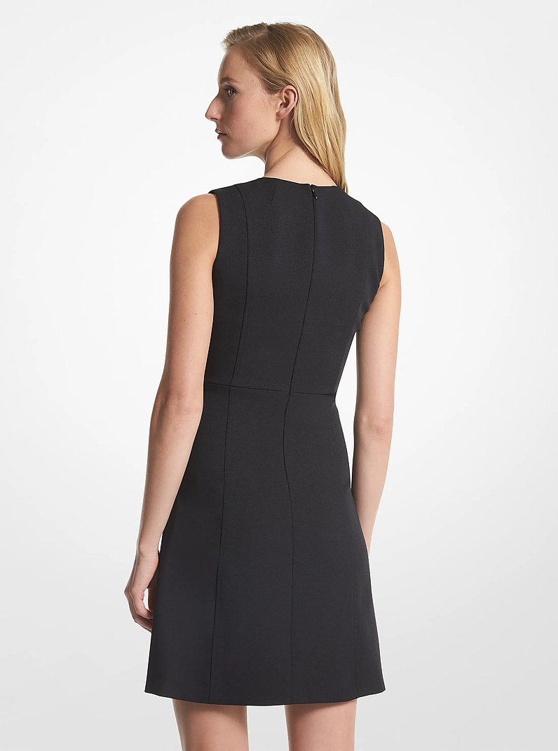 Cutout Stretch Crepe Mini Dress in BLACK | Michael Kors