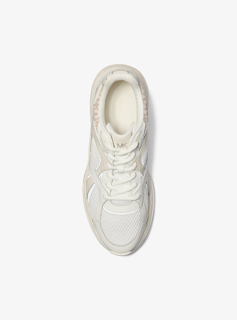 Leo Mixed-Media Trainer in VANILLA COMBO | Michael Kors