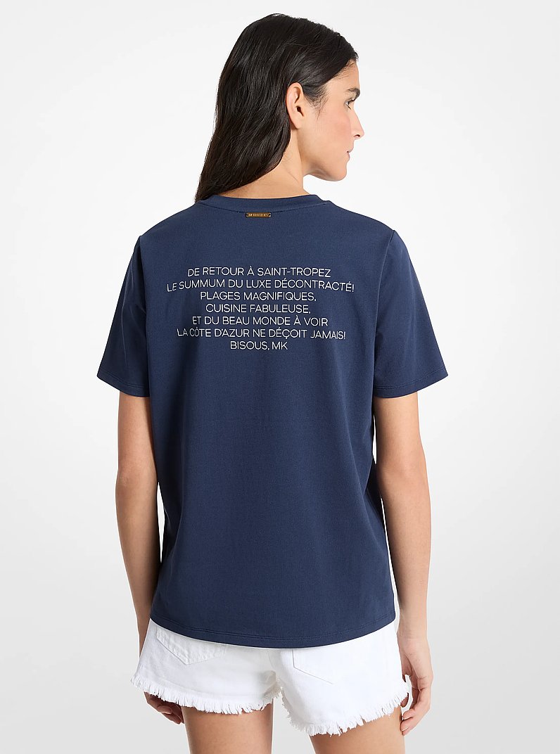 St. Tropez Cotton T-Shirt in MIDNIGHTBLUE | Michael Kors