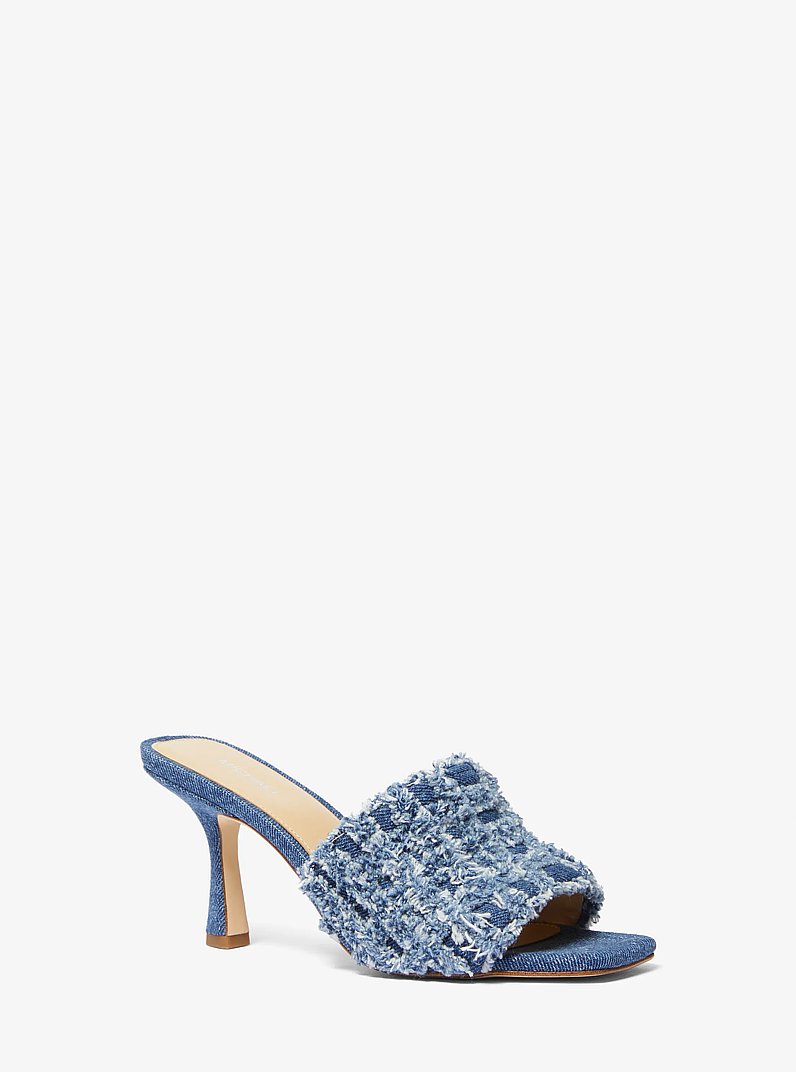 Mule tipo sandalia Tessa de denim deshilachado in DENIM | Michael Kors