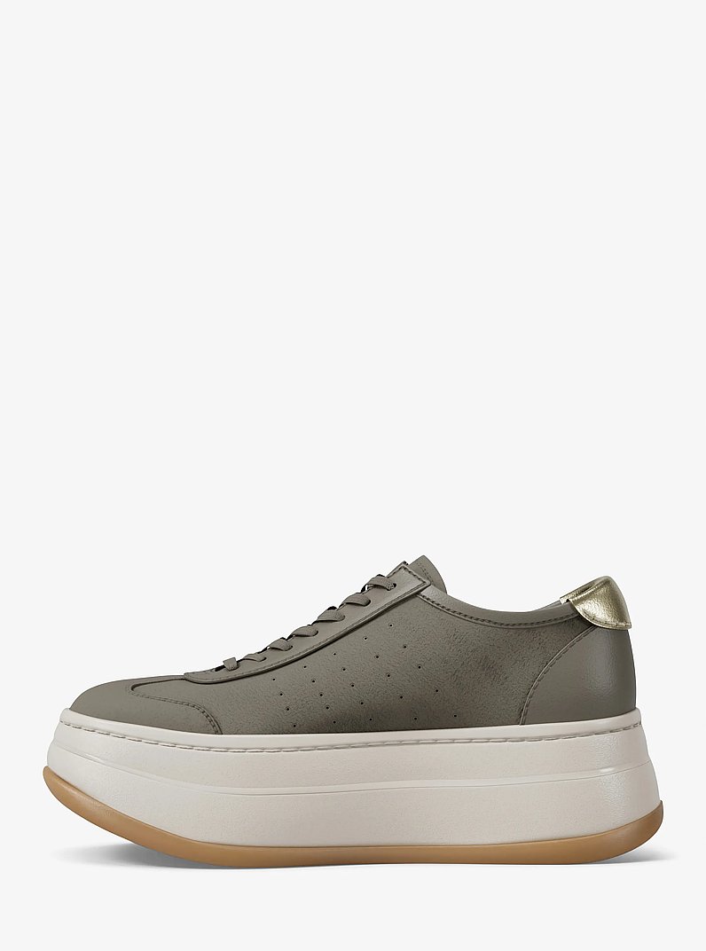 Hayes Leather Platform Sneaker in BIRCH | Michael Kors