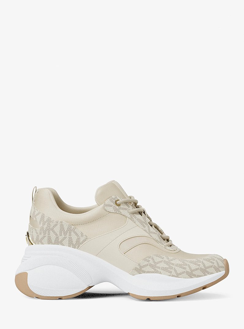 Kaia Signature Logo Trainer in VANILLA COMBO | Michael Kors