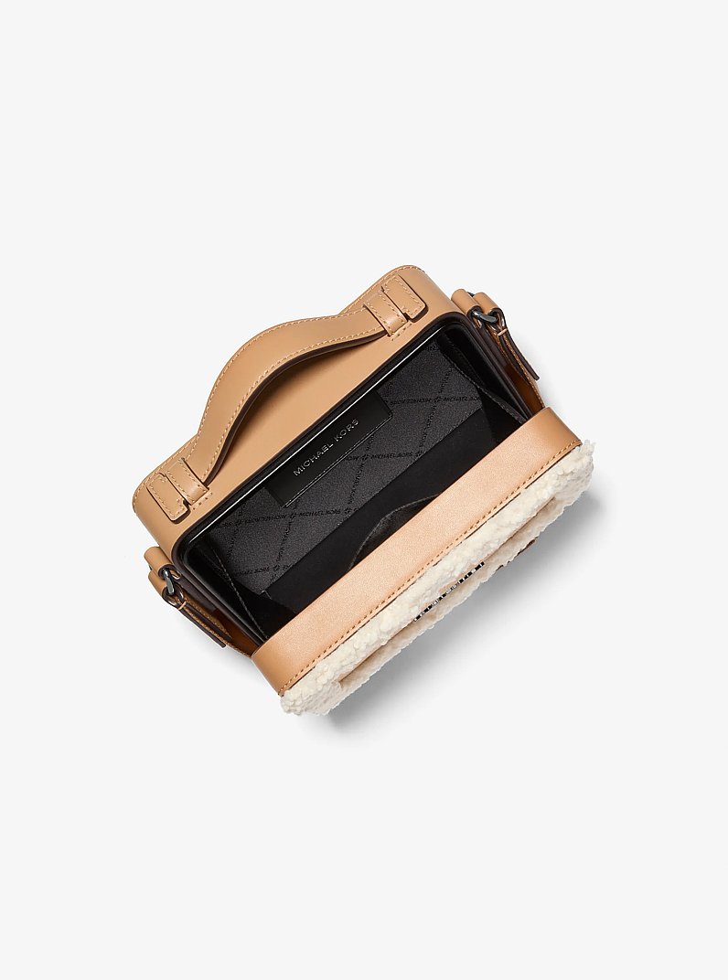 Cooper Suede and Sherpa Crossbody Bag in PEANUT - Sale | Michael