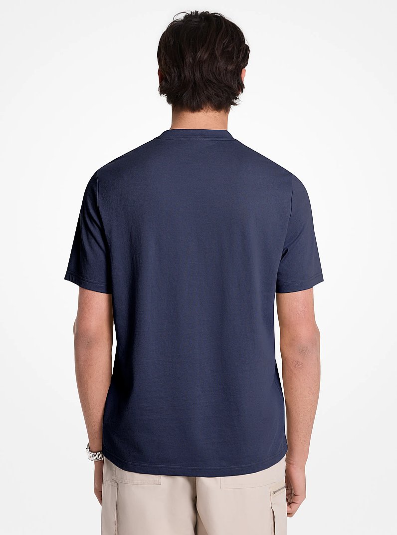 Cotton Blend Piqu&eacute; T-Shirt in MIDNIGHT | Michael Kors