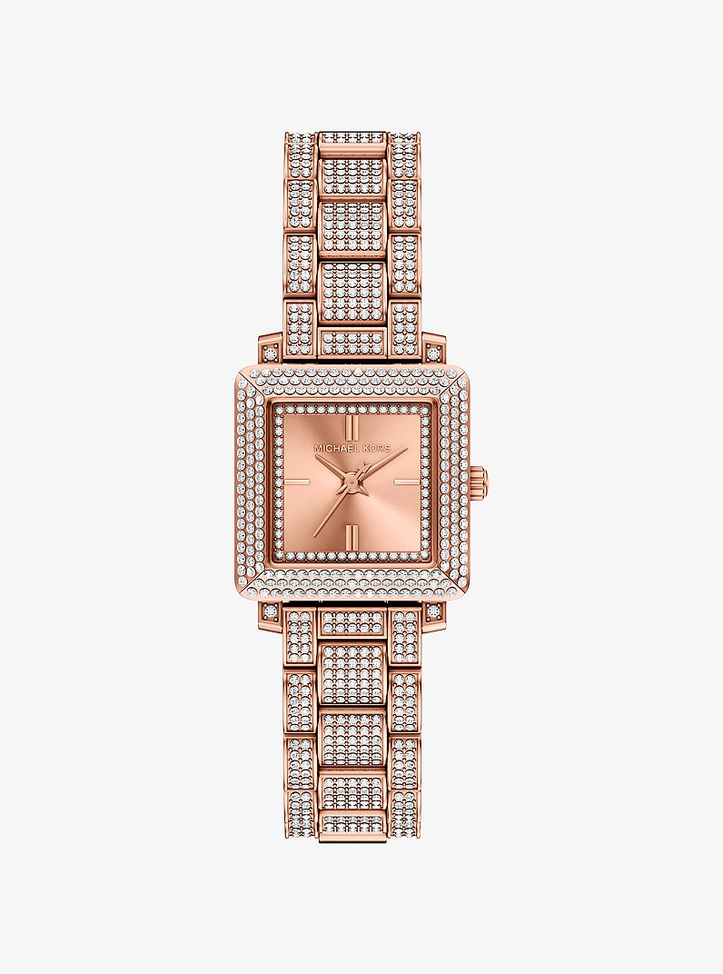 Petite Gwynn Pav&eacute; Rose Gold-Tone Watch in ROSE GOLD | Michael Kors