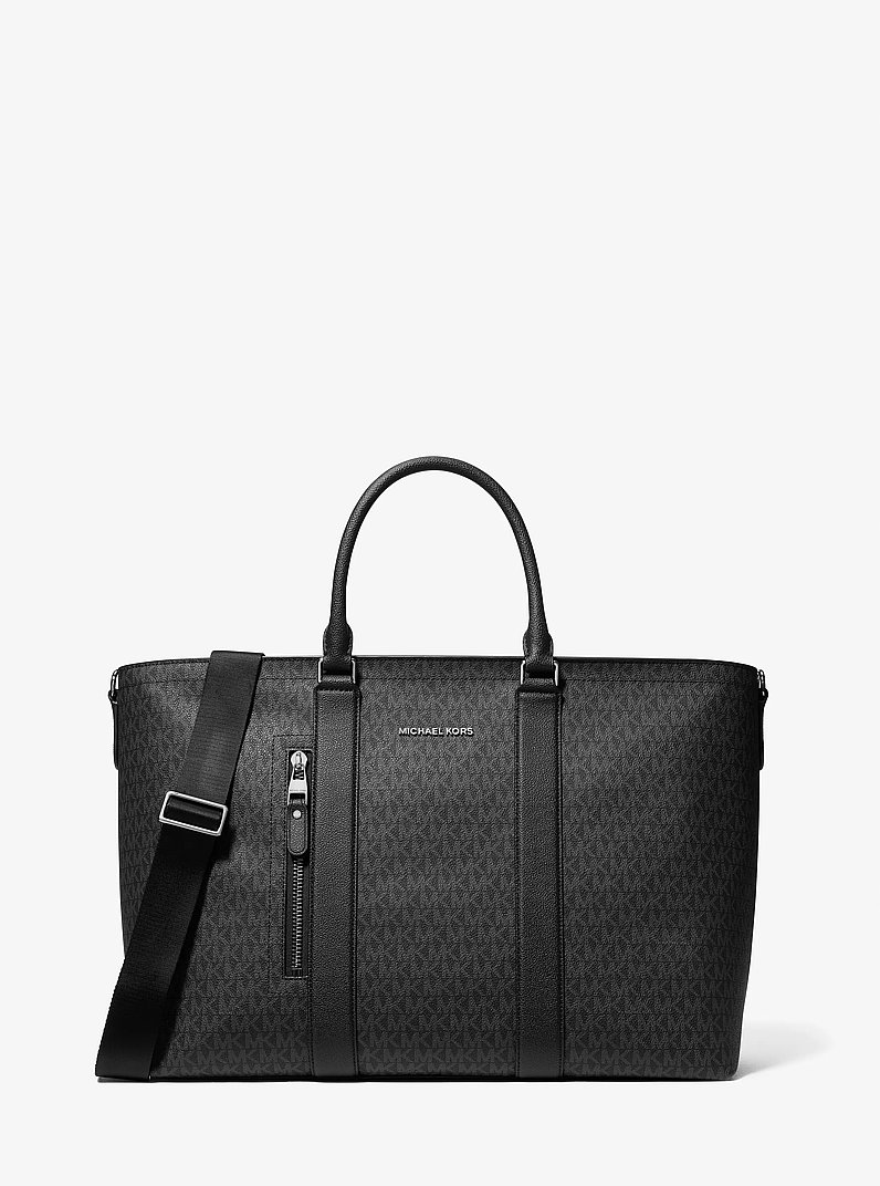 Hudson Signature Logo Tote Bag in BLACK | Michael Kors