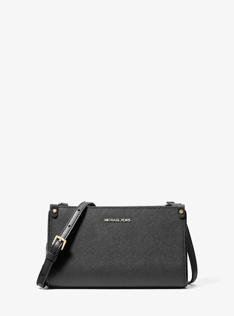 Maple Small Saffiano Leather Crossbody Bag in BLACK | Michael Kors