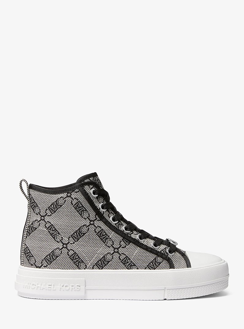 Basket montante Evy en jacquard &agrave; logo Empire in NATUREL/NOIR | Michael Kors