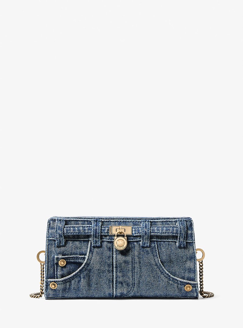 Hamilton Moderne Extra-Small Washed Denim Convertible Crossbody Bag in LT VTBLU WSH | Michael Kors