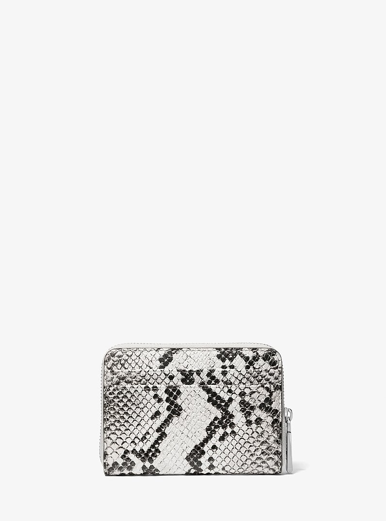 Jet Set Small Snake Embossed Leather Wallet