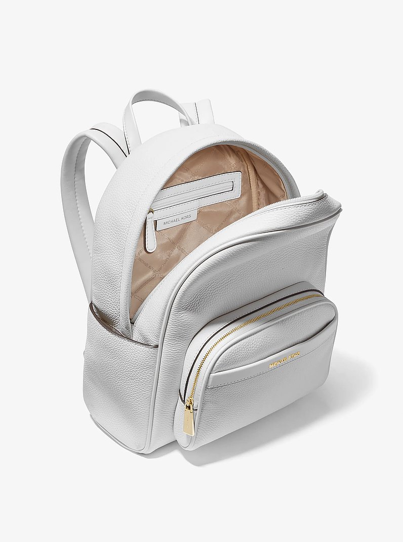 Michael Kors Bex Medium Pebbled Leather Backpack Optic White Leather Travel Michael Kors Optic White Coated Canvas Bex Medium Backpack  main image 3