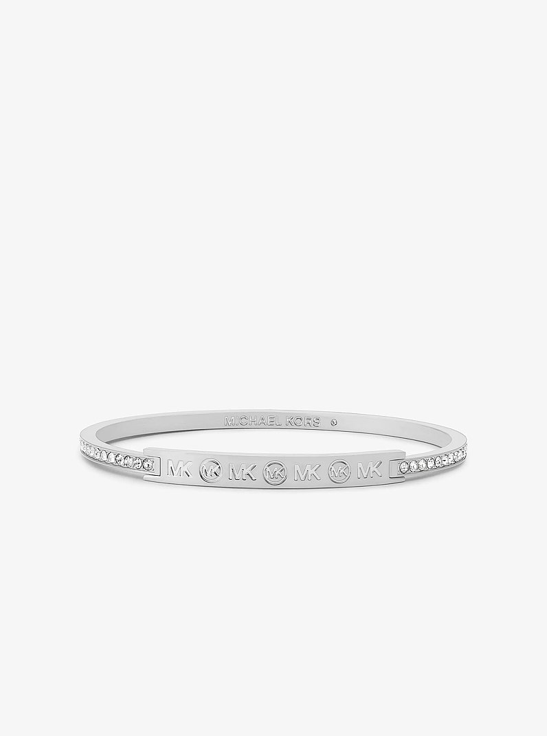 Pav&eacute; Logo Engraved Jewelry Gift Set  in SILVER | Michael Kors