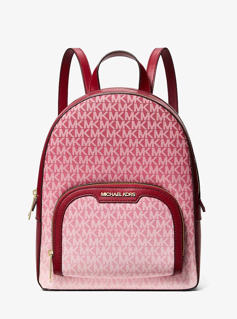 Jaycee Medium Ombr&eacute; Signature Logo Backpack in CHERRY | Michael Kors