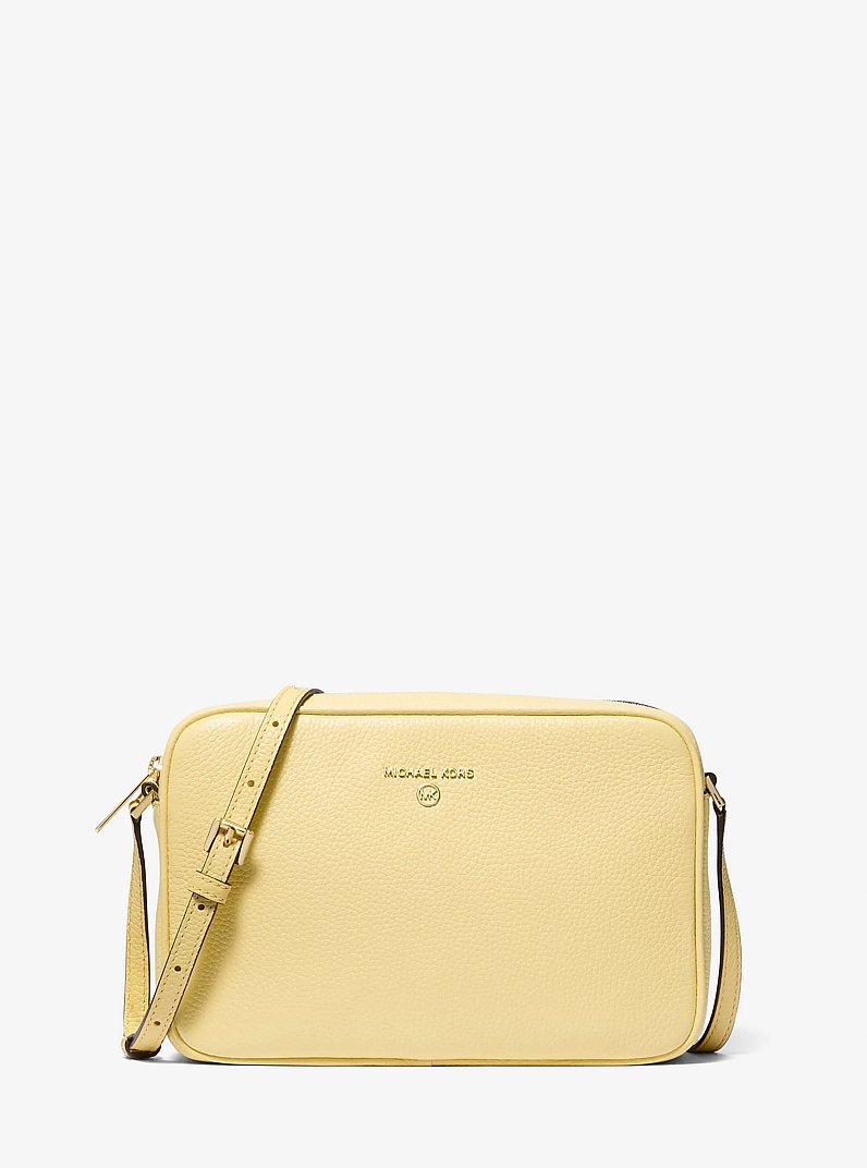 Jet Set Large Pebbled Leather Crossbody Bag in BUTTERCUP | Michael Kors