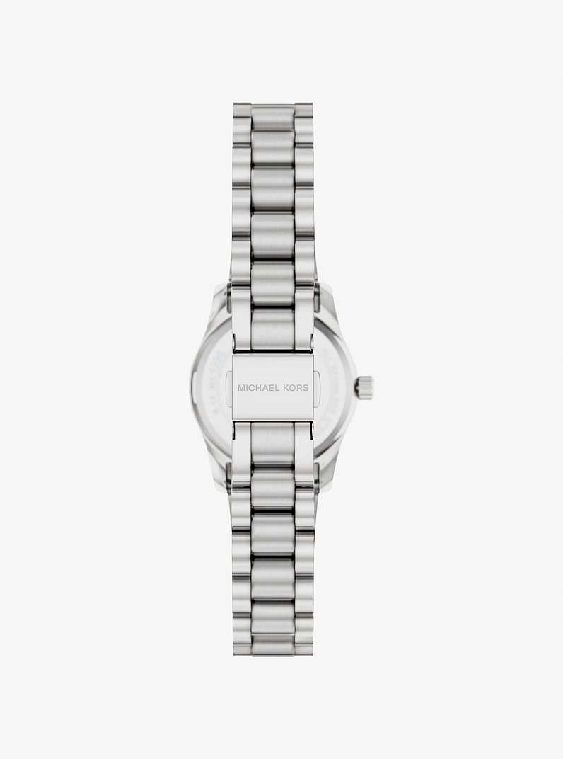 Petite Lexington Pav&eacute; Silver-Tone Watch in SILVER | Michael Kors