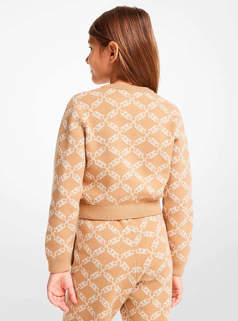 Cardigan en tricot imprim&eacute; &agrave; logo Empire in POIL DE CHAMEAU | Michael Kors