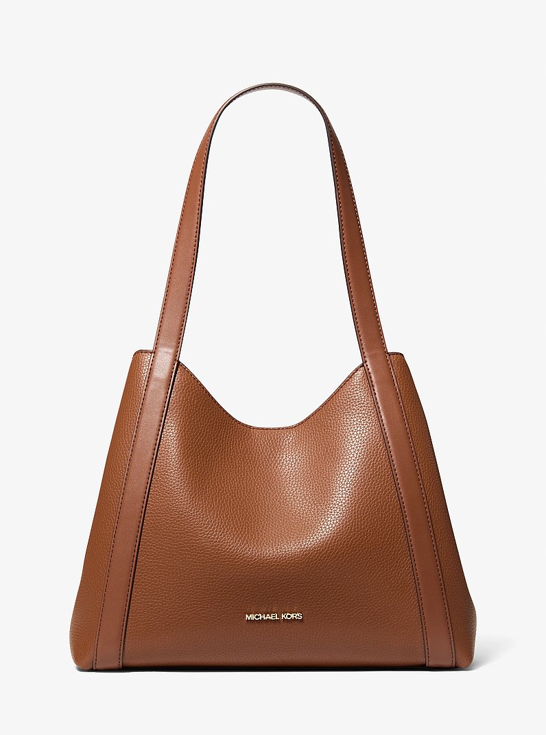 Rosemary Large Pebbled Leather Shoulder Bag in LUGGAGE | Michael Kors