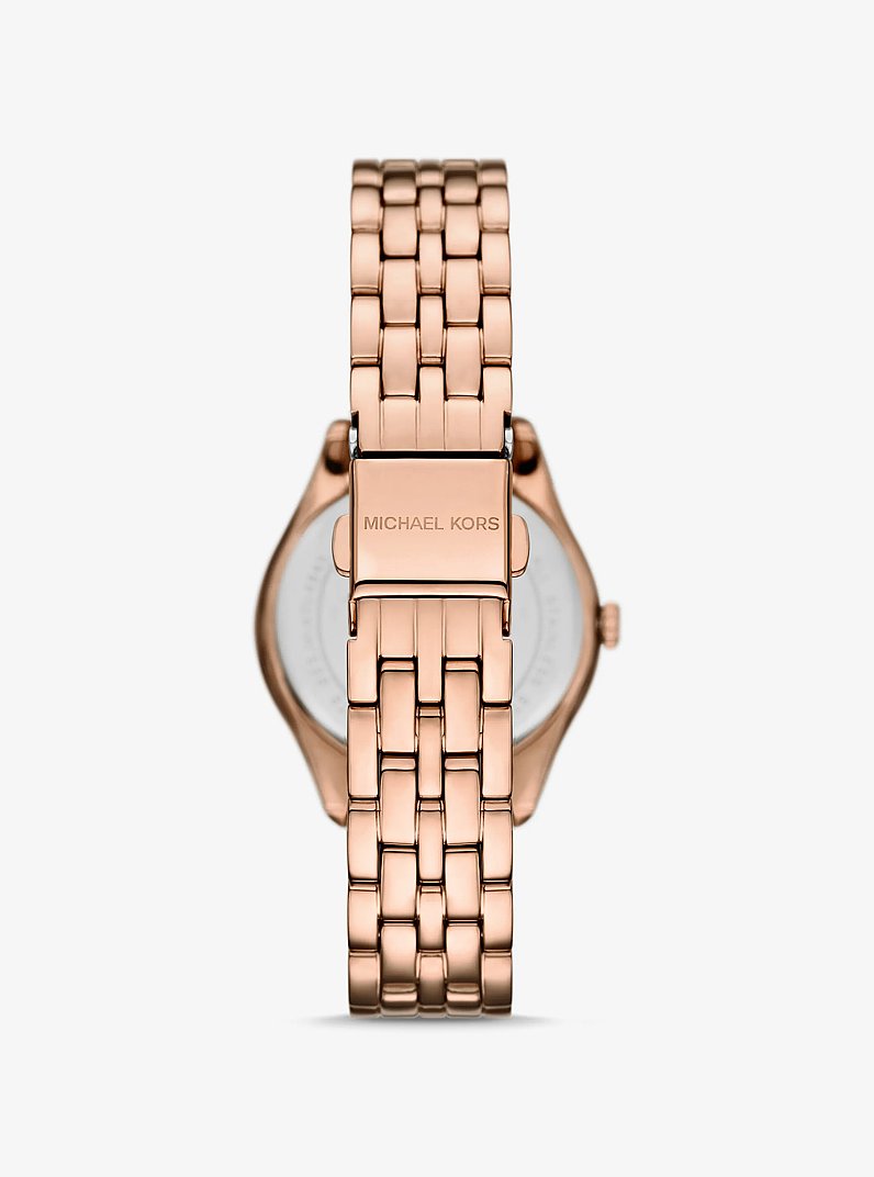 Mini Harlowe Pav&eacute; Rose Gold-Tone Watch in ROSE GOLD | Michael Kors