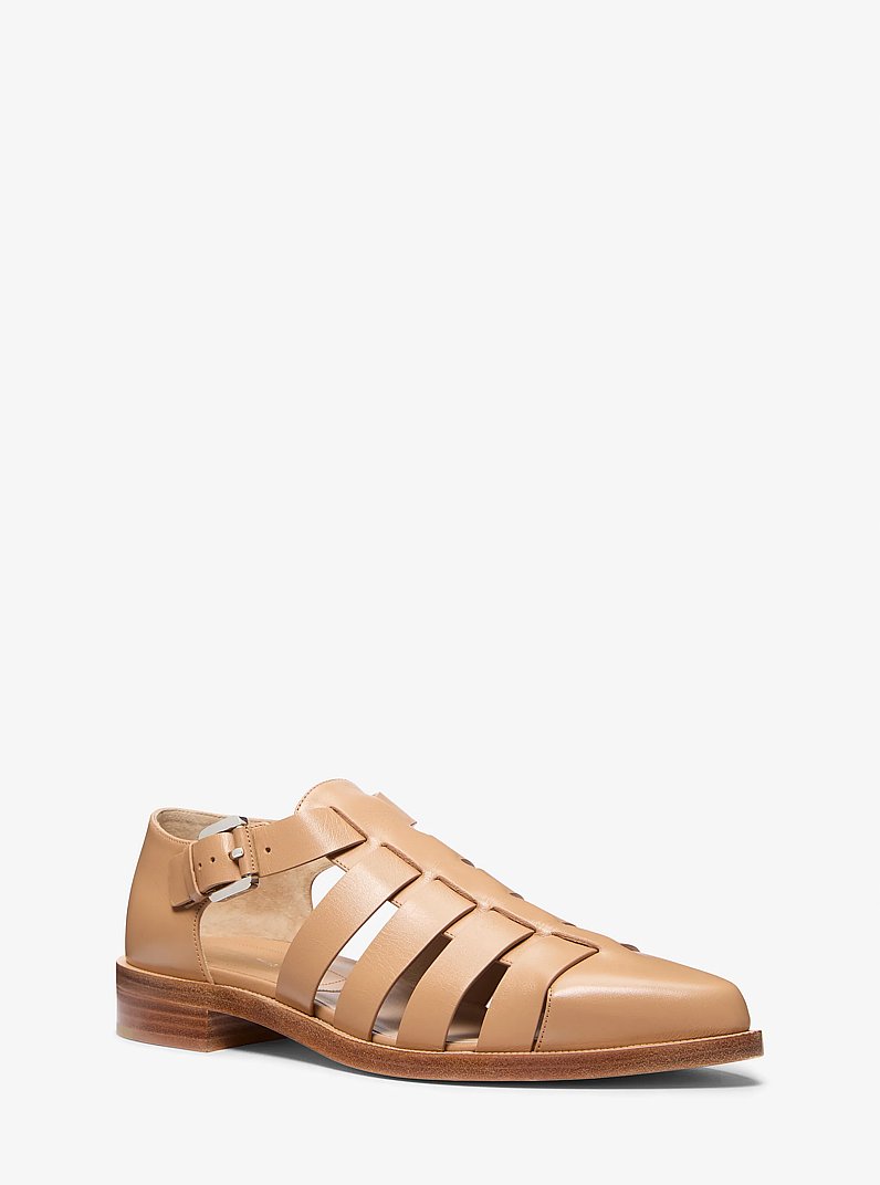 Stromboli Leather Fisherman Sandal in PEANUT | Michael Kors