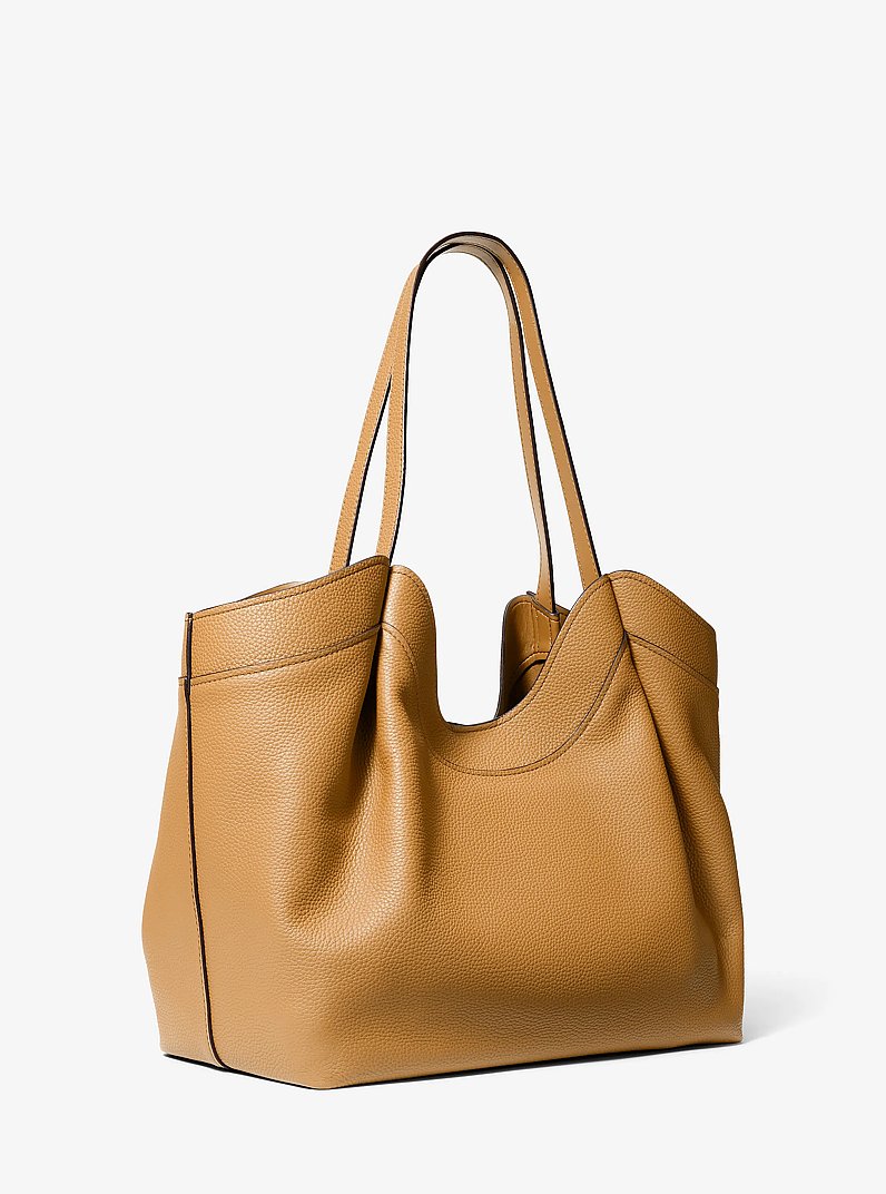 Nolita Large Pebbled Leather Tote Bag in BURNT KHAKI | Michael Kors