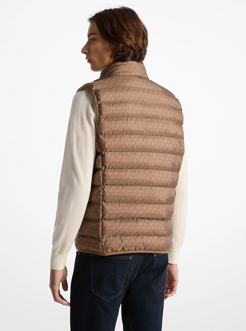 Logo Quilted Vest in LUGGAGE | Michael Kors