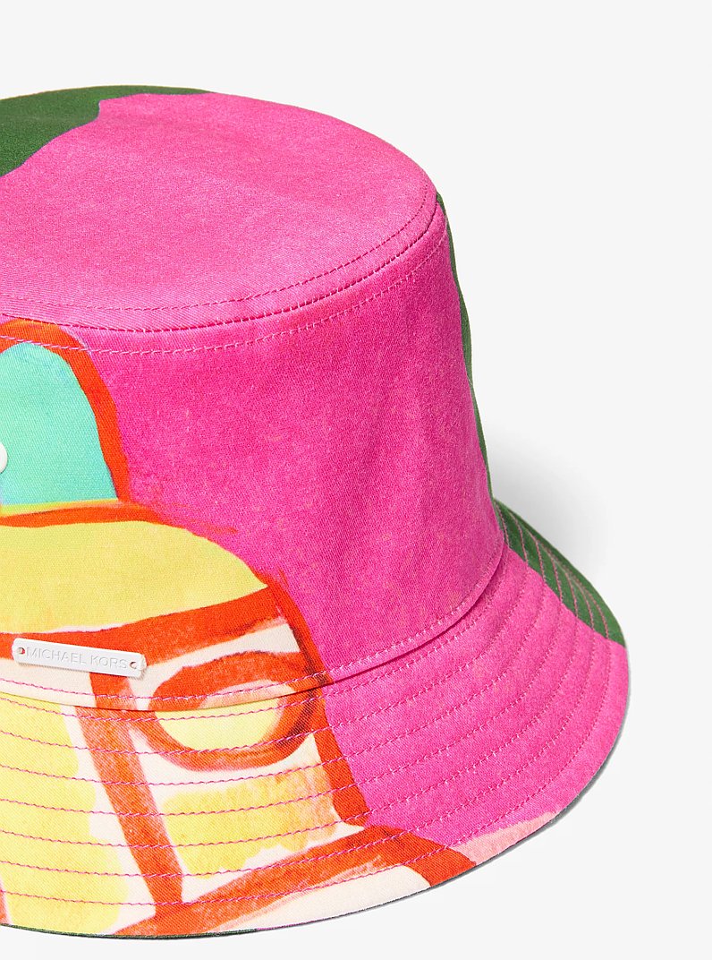 Michael Kors X Christina Zimpel Cotton Twill Bucket Hat in WHITE | Michael Kors