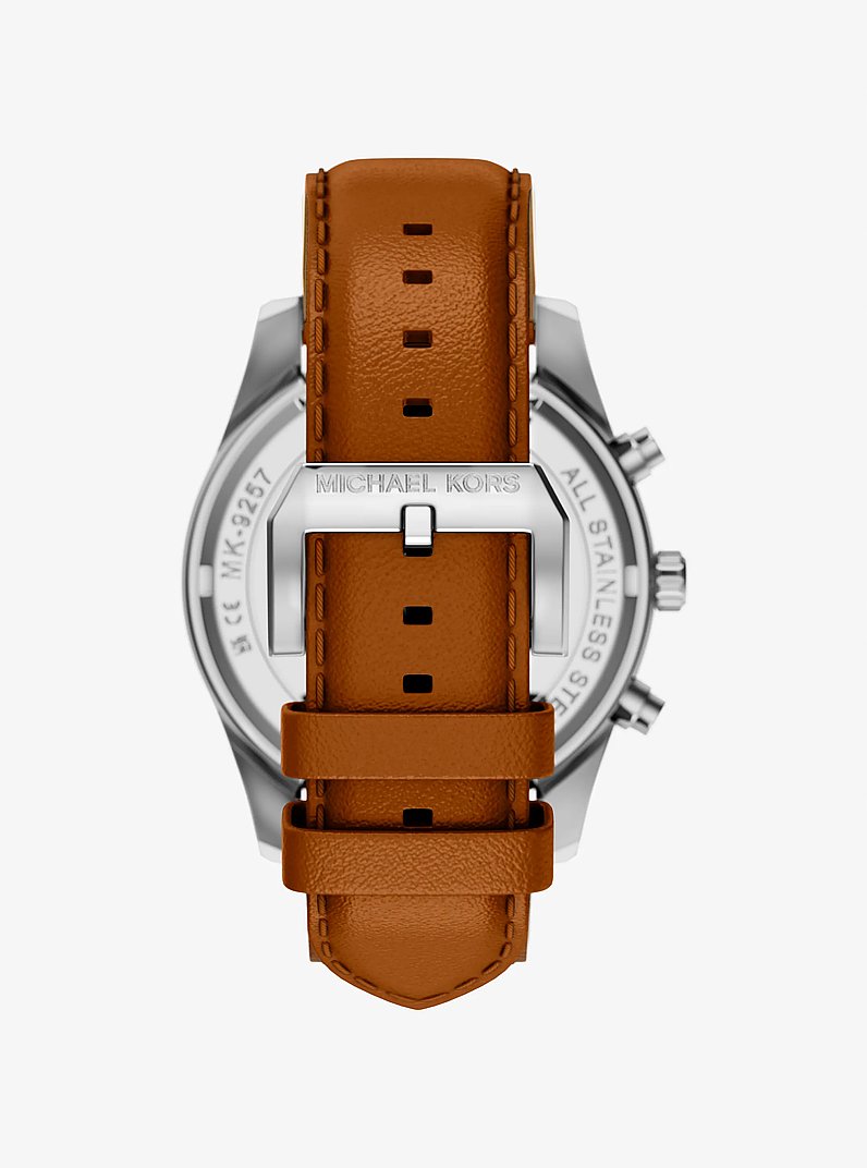 Oversized Lexington Two-Tone and Leather Watch in LUGGAGE | Michael Kors